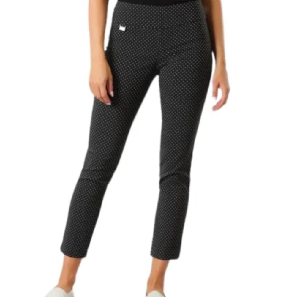 Lisette L Montreal Women’s Black & White Polka Dot Cropped Pants Size 12 Pull On